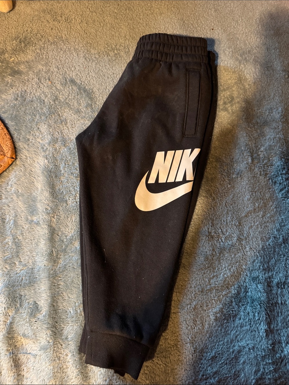Nike Kids Black Jogger Pants with White Logo